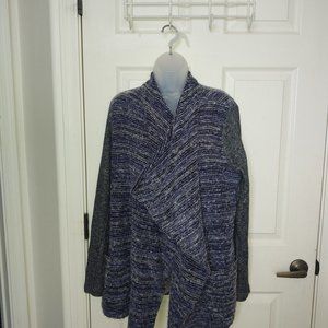 Lucky Brand Boho Knit Poncho Open Cardigan Wool Size XL